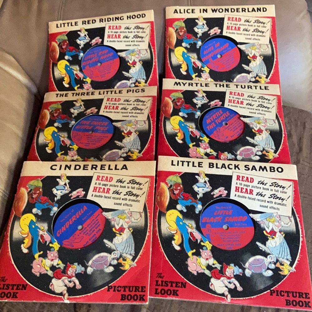 Cinderella and more: Vintage 1941 Box set of 6 Listen Look Picture Books/records